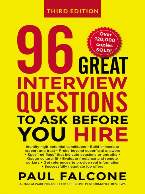 Title details for 96 Great Interview Questions to Ask Before You Hire by Paul Falcone - Wait list